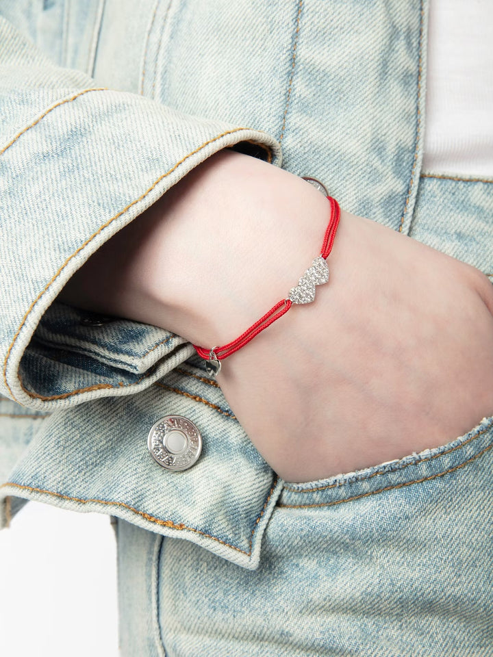 Pulsera Zadig Link Heart Strass Rojo